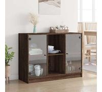 Eleganz Buffet marron aspect chêne 102 x 37 x 75,5 cm - Ensemble de meubles de salon - Solution de rangement pour petits espaces - Matériau bois durable et élégant