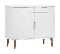 Eleganz Buffet MOLDE blanc 90 x 40 x 80 cm | Pin massif | Ensemble de meubles de salon | Rangement et décoration élégants | Durable et naturel
