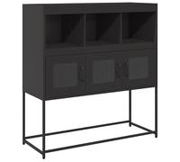 Eleganz Buffet noir 100,5 x 39 x 107 cm - Meuble de salon moderne en acier laminé à froid - Rangement élégant pour votre salon