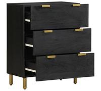 Eleganz Buffet noir 60 x 33 x 75 cm - Meuble de salon moderne en bois - Solution de rangement pour les petits espaces - Buffet élégant avec surface brillante