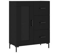 Eleganz Buffet noir 69,5 x 34 x 90 cm en bois - Meuble de salon moderne pour petits espaces, brillant et solution de rangement