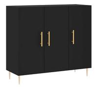 Eleganz Buffet noir 90 x 34 x 80 cm en bois et métal | Ensemble de meubles de salon modernes avec grande stabilité | Solution de rangement peu encombrante pour les petits espaces