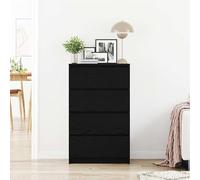 Eleganz Buffet noir aspect chêne 60 x 35 x 98,5 cm | Ensemble de meubles de salon | Meuble de rangement élégant pour salon moderne | Matériau bois de qualité supérieure | Peu encombrant et durable