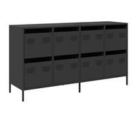 Eleganz Buffet noir pour salon - 135 x 39 x 73,5 cm - Acier laminé à froid - Meuble TV moderne avec espace de rangement - Durable et élégant