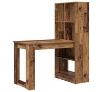 Eleganz Bureau avec étagère en bois recyclé 122 x 67 x 145 cm - Poste de travail pour grand bureau - Matériau du bois durable et élégant - Solution peu encombrante avec étagère intégrée