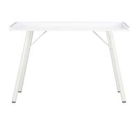 Eleganz Bureau blanc 90 × 50 × 79 cm en matériau à base de bois et acier - Poste de travail, bureau de grande capacité, robuste et durable - Bureau peu encombrant avec surface revêtue par