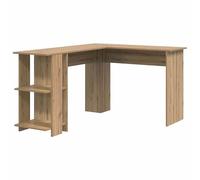 Eleganz Bureau d'angle avec étagère en bois - Poste de travail dans un grand bureau - 140 x 113,5 x 75 cm - Chêne artisanal - Peu encombrant et stable