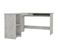 Eleganz Bureau d'angle en forme de L - Gris béton - 120 x 140 x 75 cm - En matériau dérivé du bois - Grand espace de travail - Durable et peu encombrant