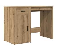 Eleganz Bureau de grande capacité, chêne artisanal, 100 x 49 x 75 cm, en matériau dérivé du bois, durable et élégant, pour les lieux de travail professionnels