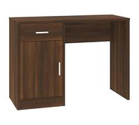 Eleganz Bureau de grande pièce avec espace de rangement - Aspect chêne - 100 x 40 x 73 cm - En bois et aluminium - Peu encombrant et durable - Pour postes de travail de bureau