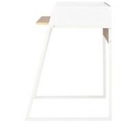 Eleganz Bureau de grande pièce blanc et chêne 90 x 60 x 88 cm, matériau à base du bois et acier, durable et élégant, pour les bureaux modernes
