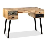 Eleganz Bureau de grande pièce en bois de teck recyclé et acier | 110 × 50 × 76 cm | Poste de travail durable | Durable et élégant
