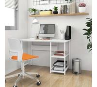 Eleganz Bureau d'ordinateur blanc 105 x 55 x 72 cm - Bureau pour grand bureau en MDF et métal revêtu par pulvérisation - Poste de travail stable pour le bureau à domicile et le bureau