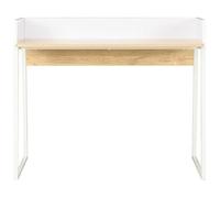 Eleganz Bureau en bois et acier revêtu par pulvérisation, blanc et chêne, 90 x 60 x 88 cm, durable et élégant