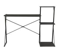 Eleganz Bureau grande pièce avec étagère - Noir - 116 x 50 x 93 cm - Matériau du bois avec revêtement en PVC et acier - Peu encombrant et durable - Idéal pour les bureaux modernes