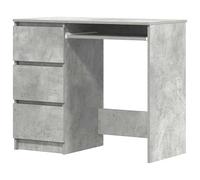 Eleganz Bureau gris béton 90 x 45 x 76 cm - Poste de travail - Matériau bois | Design stable et moderne | Peu encombrant et durable