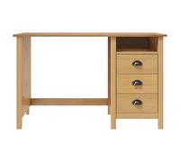 Eleganz Bureau Hill en pin massif 120 x 50 x 74 cm avec 3 tiroirs - Solution de travail pour les bureaux de grande capacité - Option de bureau stable et durable