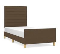 Eleganz Cadre de lit 100 x 200 cm en tissu marron foncé, cadre de lit moderne, sans matelas, pour chambre à coucher, durable et stable, idéal pour les petits espaces