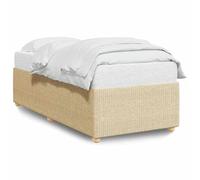 Eleganz Cadre de lit 100 x 200 cm sans matelas - Lit moderne en tissu crème pour chambre à coucher - Solution de cadre stable et silencieuse pour un sommeil réparateur