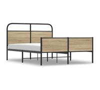 Eleganz Cadre de lit 120 x 190 cm en bois de chêne Sonoma - Lit élégant et stable, sans matelas, pour chambre à coucher, chambre d'amis, peu encombrant et durable