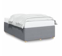 Eleganz Cadre de lit 120 x 190 cm en tissu gris clair - Lit moderne sans matelas pour chambre à coucher, durable et stable, idéal pour les petits espaces