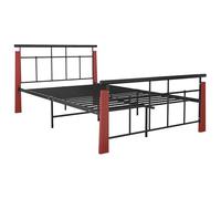 Eleganz Cadre de lit 120 x 200 cm en métal et chêne massif - Design moderne pour chambre à coucher - Structure solide et durable - Idéal pour les petites pièces et les familles