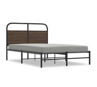 Eleganz Cadre de lit 140 x 200 cm - Aspect chêne marron - Cadre en bois massif pour un soutien stable - Design moderne pour chambre à coucher - Durable et facile à monter