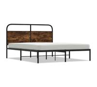 Eleganz Cadre de lit 140 x 200 cm en bois de chêne fumé, moderne, sans matelas, pour chambre à coucher, durable et élégant, idéal pour les petits espaces