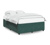 Eleganz Cadre de lit 140 x 200 cm en velours vert foncé - Lit mezzanine moderne, sans matelas, structure solide pour chambre à coucher, montage facile