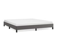 Eleganz Cadre de lit 180 x 200 cm en cuir synthétique gris - Cadre de lit moderne en cuir synthétique de qualité supérieure pour la chambre à coucher, durable et facile d'entretien