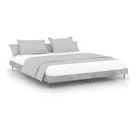 Eleganz Cadre de lit 200 x 200 cm, gris béton, cadre moderne en matériau dérivé du bois, pour chambre à coucher, durable et stable, idéal pour les grands lits et appartements