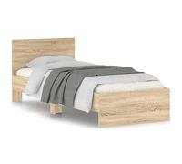 Eleganz Cadre de lit 90 x 200 cm avec tête de lit en chêne Sonoma - Lit élégant et robuste pour chambre à coucher, idéal pour les intérieurs modernes