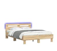 Eleganz Cadre de lit avec éclairage, tête de lit moderne en chêne Sonoma 120 x 190 cm, élément élégant de chambre à coucher pour le confort et l'ambiance