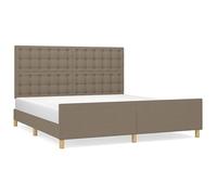 Eleganz Cadre de lit avec tête de lit, taupe, 180 x 200 cm, lit en tissu avec tête de lit, design moderne, cadre stable pour un sommeil réparateur