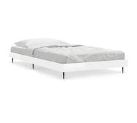 Eleganz Cadre de lit blanc brillant 100 x 200 cm en matériau dérivé du bois - Lit de cadre moderne pour chambre à coucher, durable et stable - Idéal pour les petits espaces et les célibataires