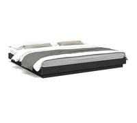 Eleganz Cadre de lit de 200 x 200 cm - Lit moderne en bois noir avec éclairage pour chambre à coucher, durable et élégant - Solution parfaite pour une atmosphère romantique et une vie moderne