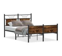 Eleganz Cadre de lit en chêne fumé 120 x 200 cm - Lit moderne en bois sans matelas - Meuble de chambre élégant pour une maison confortable