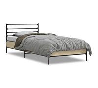 Eleganz Cadre de lit en chêne Sonoma 90 x 190 cm - Lit moderne en bois et métal pour chambre à coucher, durable et stable, idéal pour les petits espaces et les chambres d'hôtes