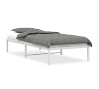 Eleganz Cadre de lit en métal blanc 90 x 200 cm, moderne, avec tête de lit, pour chambre à coucher, durable et stable, idéal pour les petits espaces et les célibataires