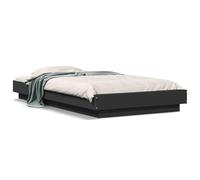 Eleganz Cadre de lit noir 75 x 190 cm en matériau dérivé du bois - Design moderne pour chambre à coucher, structure solide et peu encombrant - Idéal pour les petits espaces