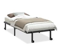 Eleganz Cadre de lit pliable, sans matelas, 90 x 190 cm, peu encombrant et stable, en acier, pour les petites pièces et les chambres d'amis, aspect métal noir
