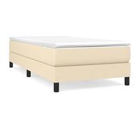Eleganz Cadre de lit sans matelas, 100 x 200 cm, en tissu crème, moderne, avec structure en bois stable, peu encombrant pour les petits espaces, montage facile
