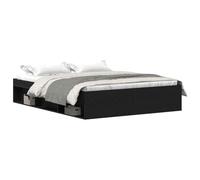 Eleganz Cadre de lit sans matelas - 160 x 200 cm - Aspect bois moderne - Noir - Lit de cadre stable pour chambre à coucher - Aspect chêne et durable