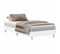 Eleganz Cadre de lit sans matelas - 75 x 190 cm - Lit mezzanine blanc en matériau dérivé du bois pour les petits espaces, stable et peu encombrant - Idéal pour les étudiants ou les célibataires