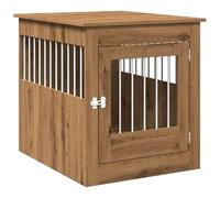 Eleganz Cage pour chien de style meuble en chêne artisanal, 64,5 x 80 x 71 cm, élégante pour le salon et la maison, durable et sûre, idéale pour les chiens jusqu'à 25 kg