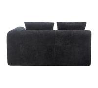 Eleganz Canapé confortable pour 2 personnes sans montage - Rembourrage en chenille moelleux avec rembourrage en mousse, poches latérales pour télécommande et téléphone portable, noir élégant pour le