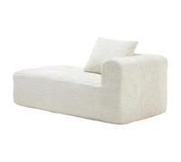 Eleganz Canapé d'angle en chenille confortable avec coussin et poches latérales pour télécommande et téléphone portable, design élégant en beige, aucun assemblage nécessaire