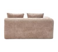 Eleganz Canapé en chenille pour 2 personnes, aucun assemblage nécessaire, canapé moelleux avec coussins et poches latérales pour télécommande et téléphone portable, confortable et élégant, kaki