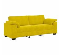 Eleganz Canapé futon 3 places, jaune, 178 cm, en velours, confortable, pour salon, invités, peu encombrant et élégant