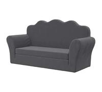 Eleganz Canapé-lit 2 places pour enfant - Anthracite - Canapé en peluche doux pour chambre d'enfant - 100 % polyester - Confortable et durable - Idéal pour les tout-petits et les bébés